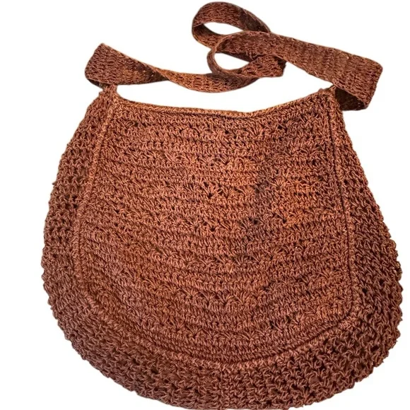 Brown Crochet Crossbody Bag - Picture 2 of 6